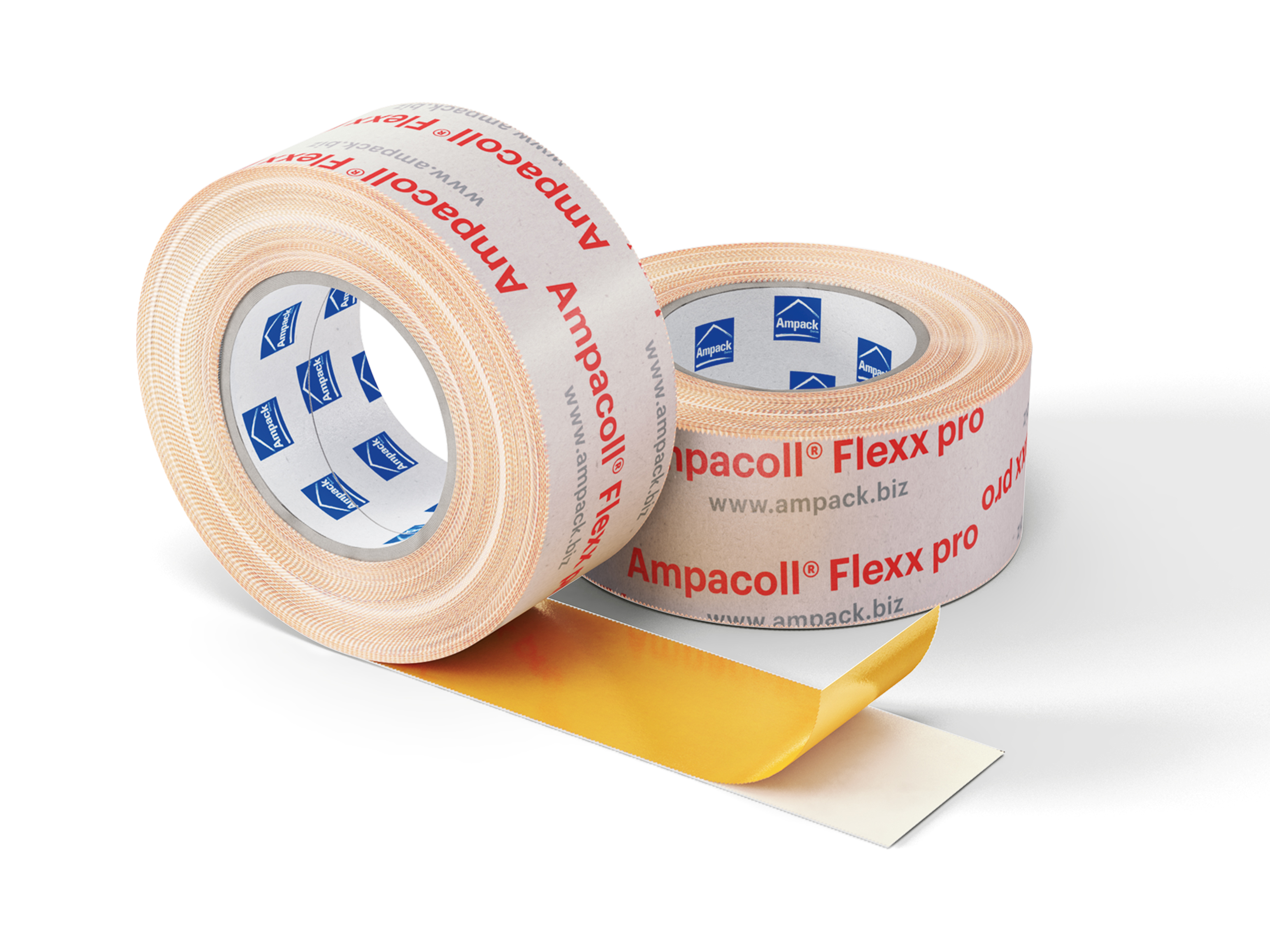 Ampacoll Flexx pro 60 mm – Dehnbares & reißfestes Acrylklebeband für innen und außen (40 m Rolle)