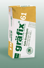 Gräfix 61 Kalk-Grundputz, Reiner Luftkalkputz ohne Zementzusatz, Sack 30 kg Gräfix 61 Kalk-Grundputz, Reiner Luftkalkputz ohne Zementzusatz, Sack 30 kg