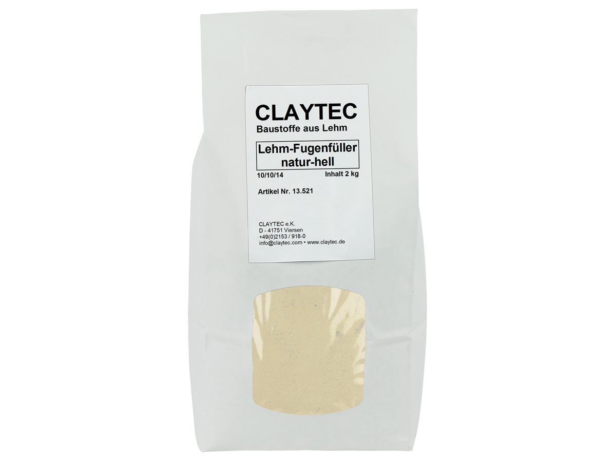 Claytec, Lehm-Fugenfüller, natur-hell, 1,5 kg Claytec, Lehm-Fugenfüller, natur-hell, 1,5 kg