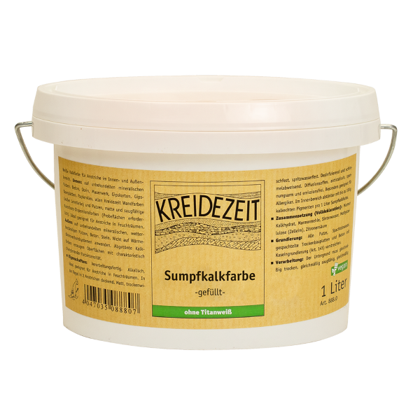 Kreidezeit Sumpfkalkfarbe, gefüllt, mit feinem Streichputzcharakter ( Körnung 0,5 mm)