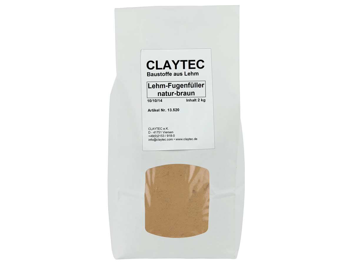 Claytec, Lehm-Fugenfüller, natur-braun, 1,5 kg Claytec, Lehm-Fugenfüller, natur-braun, 1,5 kg