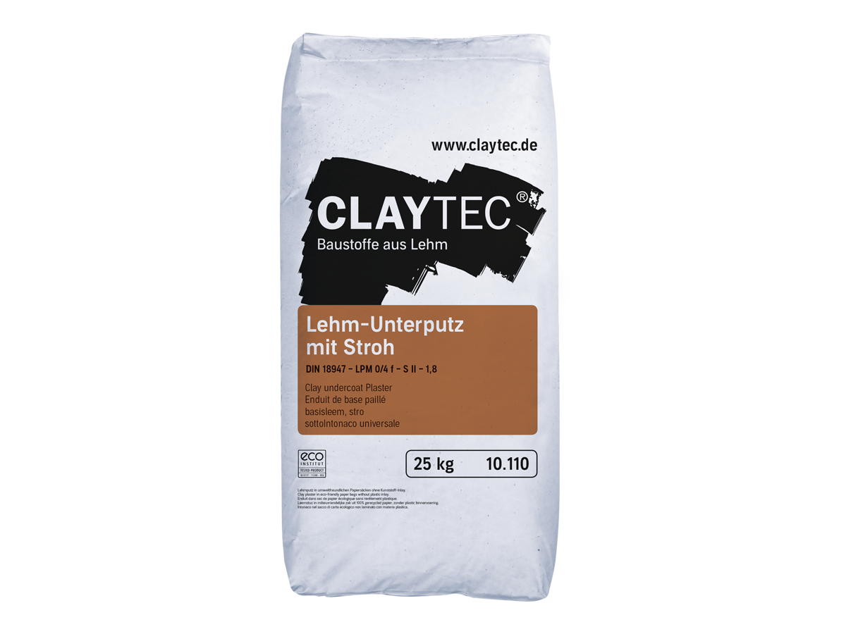 Claytec Lehm-Unterputz mit Stroh/ trocken /BigBag/1000 kg