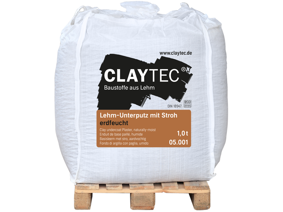 Claytec Lehm-Unterputz mit Stroh/ erdfeucht /BigBag/500 kg