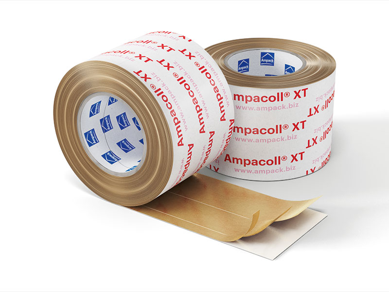 Ampacoll XT 100 (zweifach geschlitzt) – Luft- und winddichtes, überputzbares Tyvek-Acrylklebeband für innen und außen