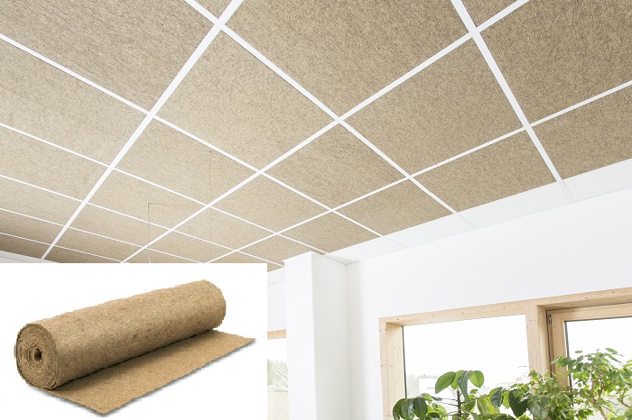 Akustikdeckenplatte 62×62 cm Schafwolle – luftreinigend