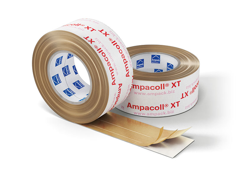 Ampacoll XT 60 (zweifach geschlitzt) – Luft- und winddichtes, überputzbares Tyvek-Acrylklebeband für innen und außen
