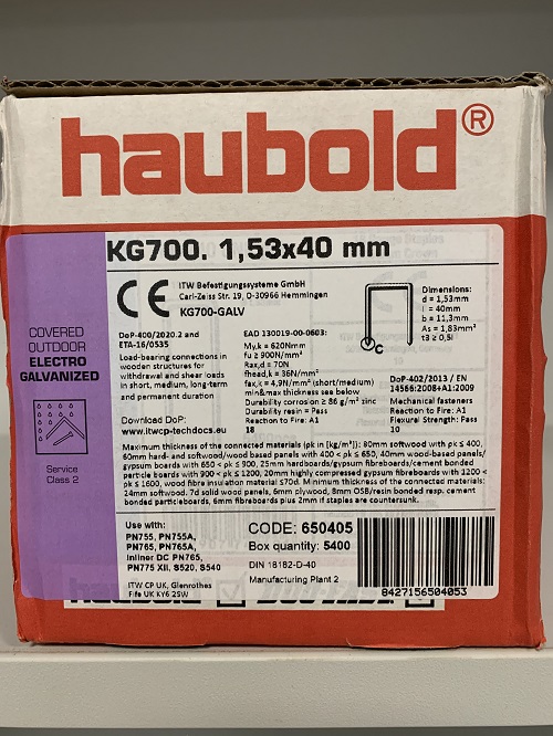 Klammern Haubold Typ KG 700 Stahldraht verzinkt und geharzt